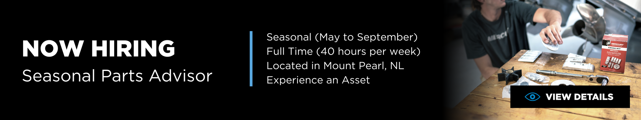 BWM Banner Now Hiring Seasonal Parts Advisor 1